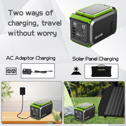 110V Camping Power Station,148Wh 200 W Solar Generator,40000mAh Emergency Power Supply Home Battery Backup For Camping