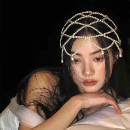 Vintage And Versatile Bridal Water Droplet Imitation Pearl Headpiece