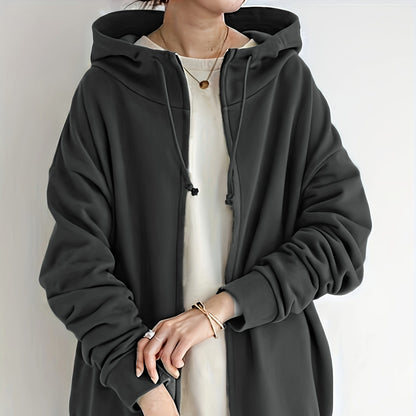 New Personality Street Sweater Zipper Hooded Long