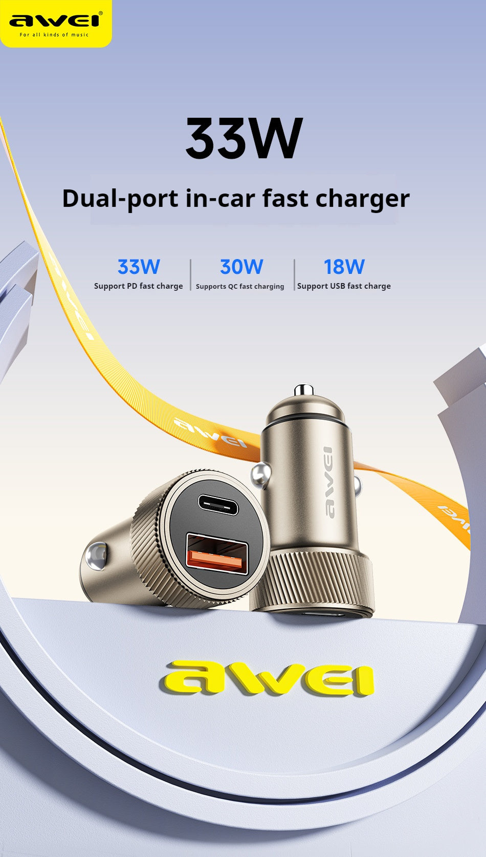 AWEI PD Fast Charging Car