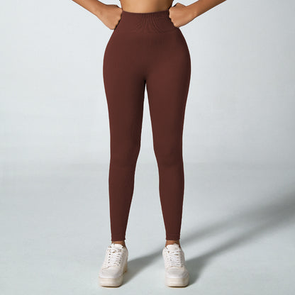 Threaded Seamless Yoga Stretch Tight Fitness Outdoor Breathable Sports Trousers