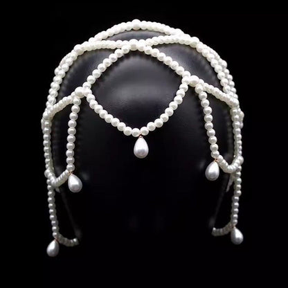 Vintage And Versatile Bridal Water Droplet Imitation Pearl Headpiece