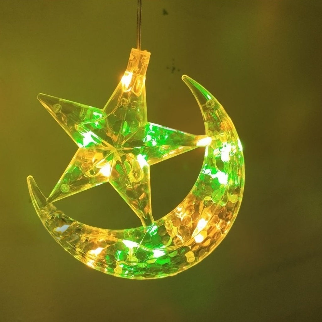 2025 NEW Star Moon Lamp Curtain Light 4M 138LED Star And Moon Light 8 Modes Fairy Light Ramadan Decoration LED Light