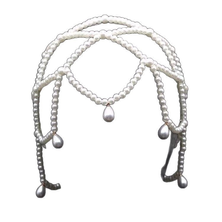 Vintage And Versatile Bridal Water Droplet Imitation Pearl Headpiece