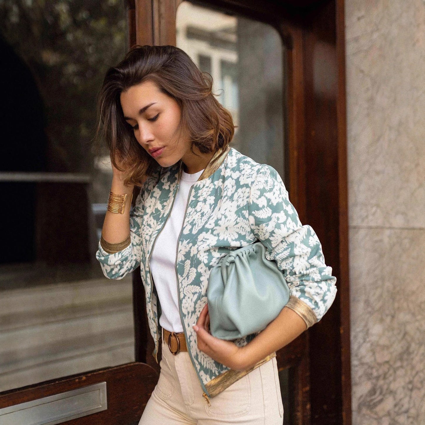 Casual Jacket Slim-fit Zipper Printed Jacket